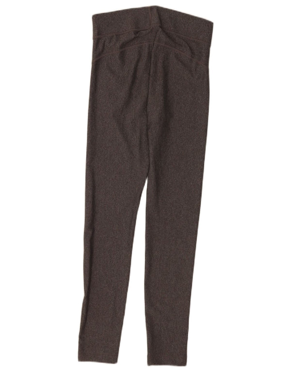 Under Armour Womens Heat Gear Leggings UK 12 Medium Grey Polyester Sports