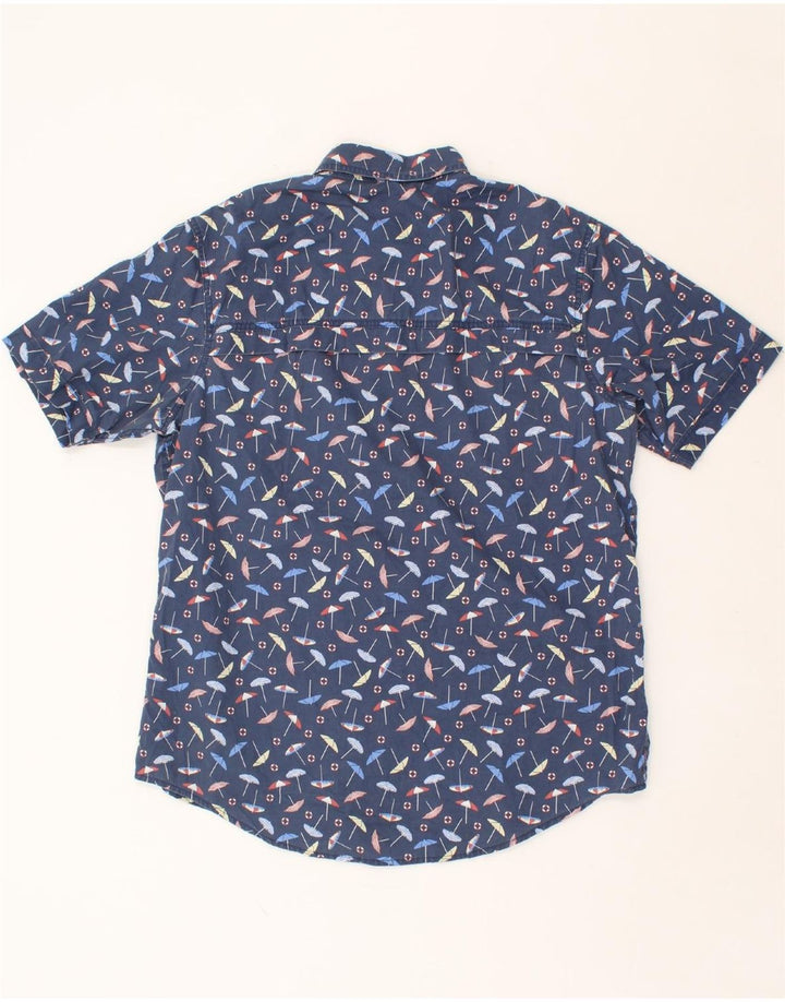 IZOD Mens Salt Water Abstract Pattern Short Sleeve Shirt Large Navy Blue Vintage Izod and Second-Hand Izod from Messina Hembry 