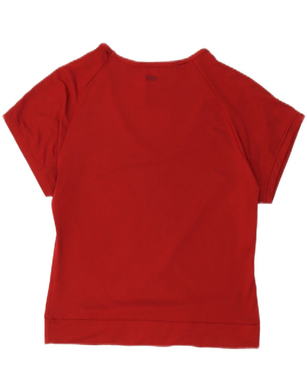 Adidas Damen T-Shirt Top UK 16 Large Rot Polyamid