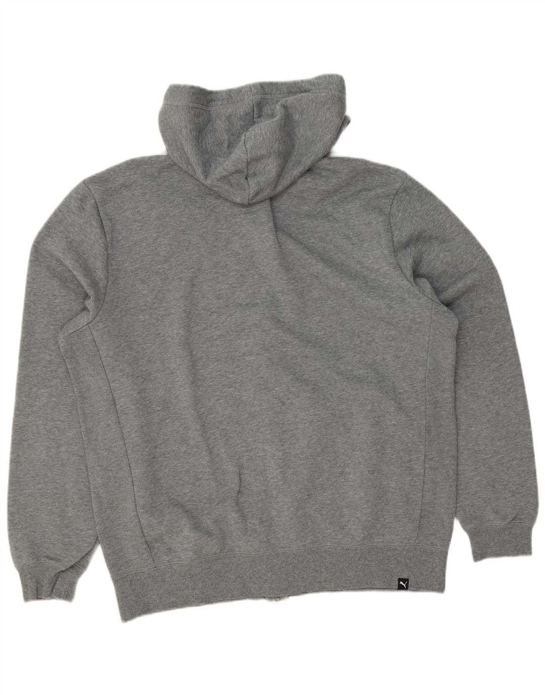 Suéter masculino PUMA com capuz e zíper gráfico grande algodão cinza