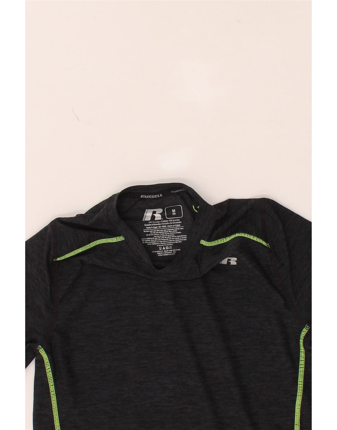 RUSSELL ATHLETIC Boys T-Shirt Top 7-8 Years Medium  Black Flecked Vintage Russell Athletic and Second-Hand Russell Athletic from Messina Hembry 