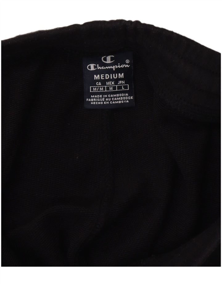 CHAMPION Mens Graphic Tracksuit Trousers Joggers Medium Black