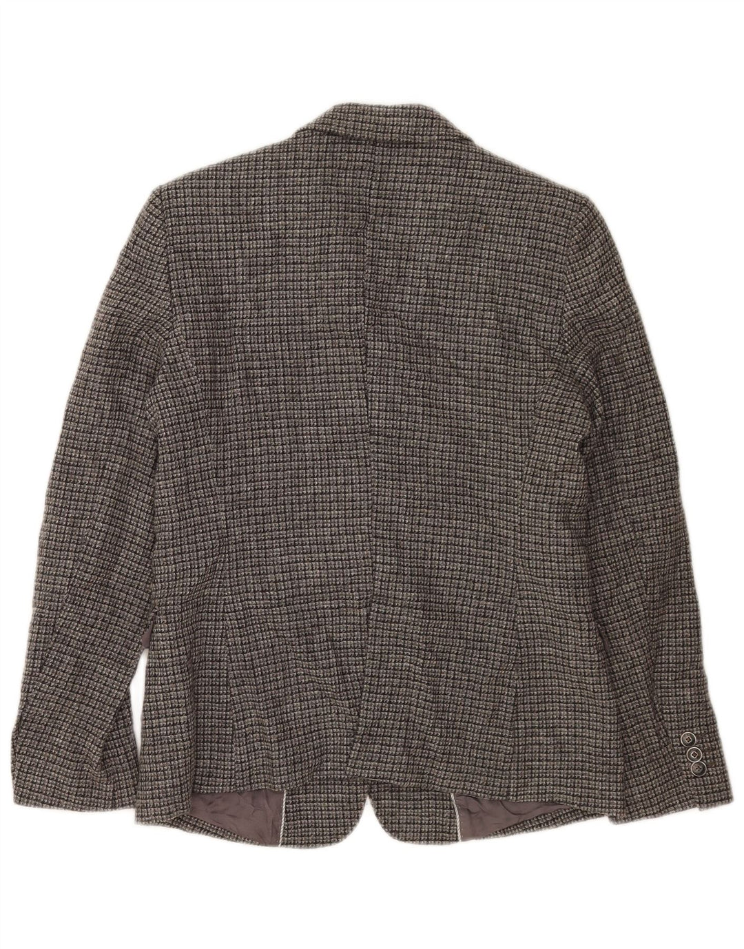 Massimo Dutti Dame 2-knaps blazerjakke EU 42 Stor grå ternet viskose