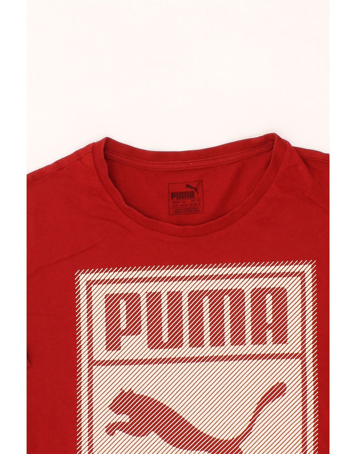 PUMA Mens Graphic T-Shirt Top Medium Red Cotton Vintage Puma and Second-Hand Puma from Messina Hembry 