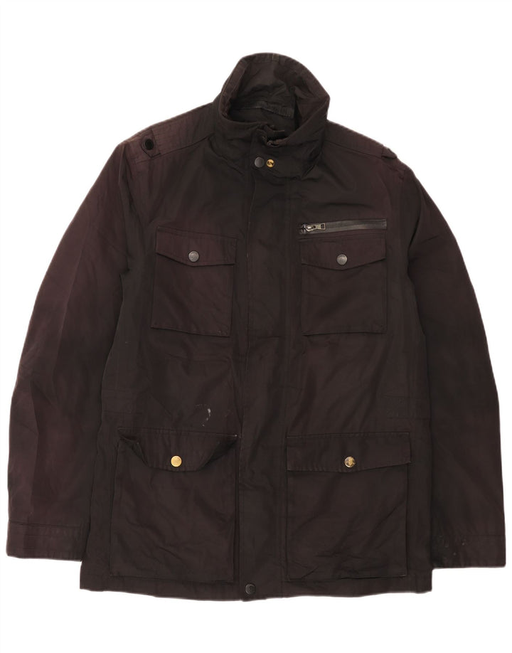 Marks & Spencer Mens Utility Jacket UK 38 Medium Black Polyester