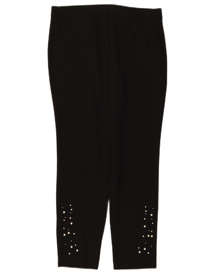 Zara Womens Slim Chino Trousers Small W26 L27 Black Polyester