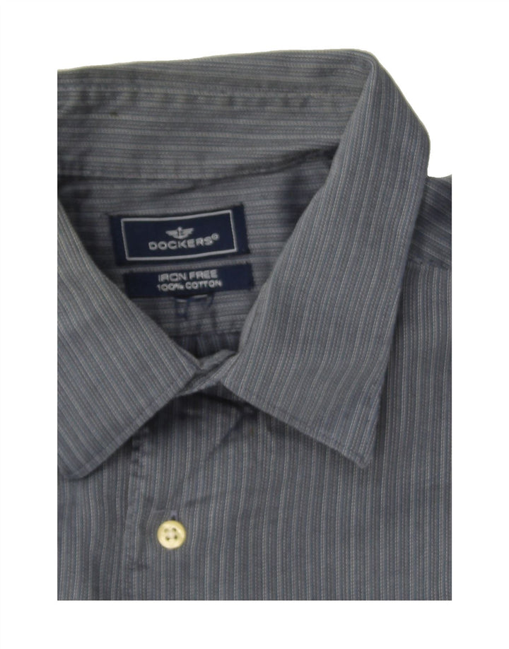 DOCKERS Mens Shirt XL Blue Pinstripe Cotton Vintage Dockers and Second-Hand Dockers from Messina Hembry 
