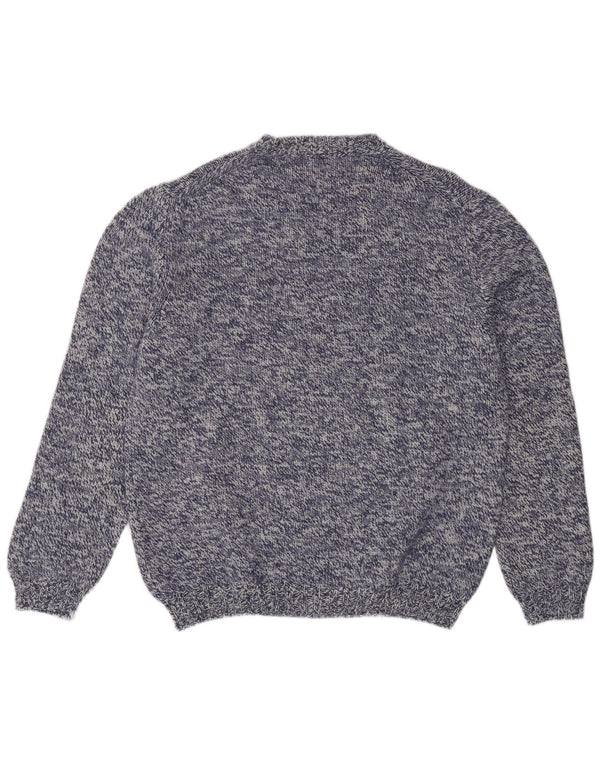 Henry Cottons Mens V-Neck Jumper Sweater Medium Navy Blue Flecked