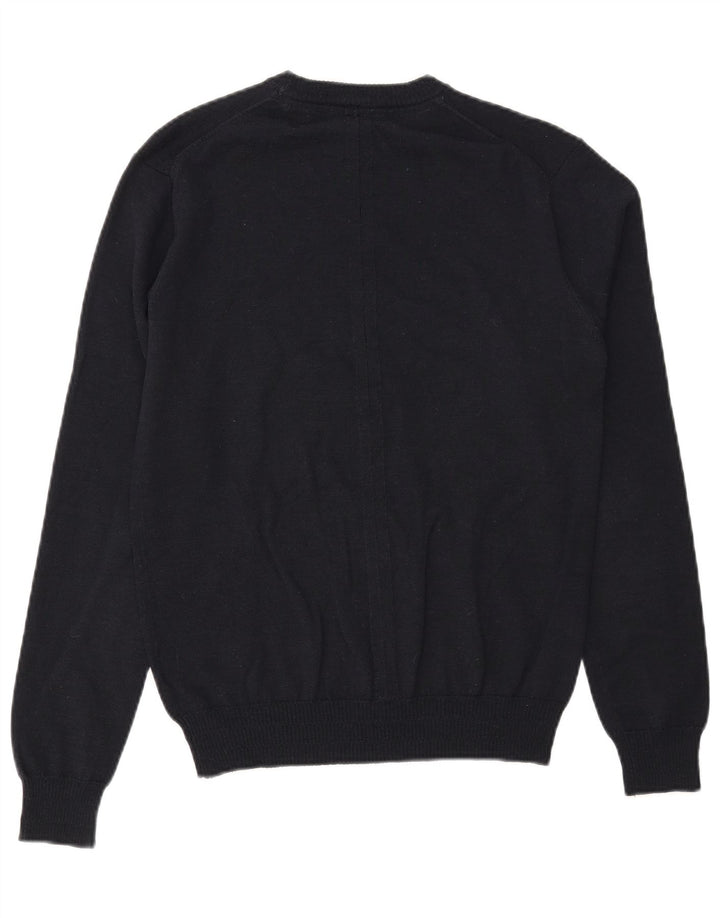 GUESS Mens Crew Neck Jumper Sweater Small Navy Blue Acrylic