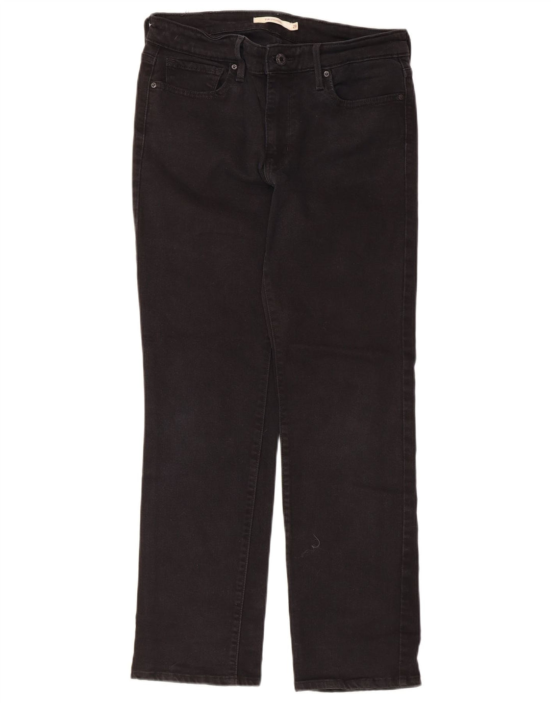 Levi's Womens 714 Straight Jeans W29 L30 Black Cotton