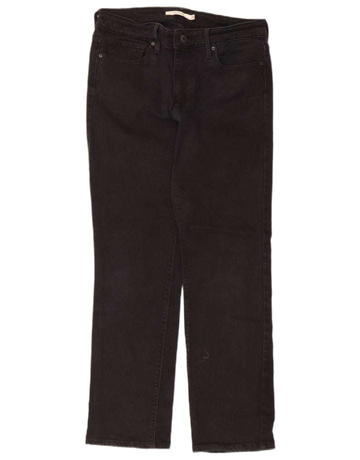 Levi's Womens 714 Straight Jeans W29 L30 Black Cotton
