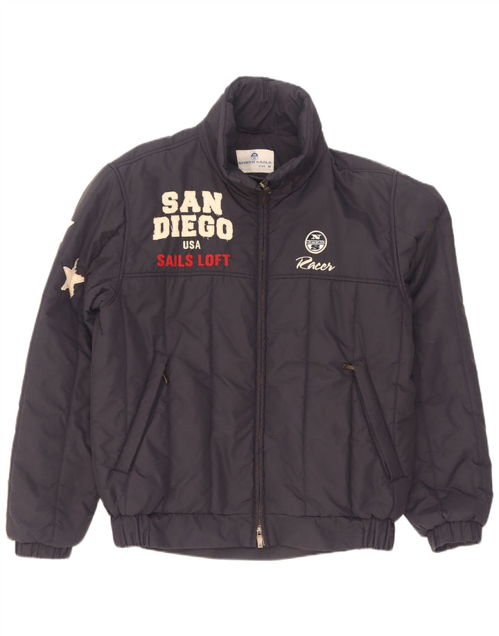 North Sails Chaqueta acolchada gráfica para hombre UK 38 Medium Azul marino Poliamida