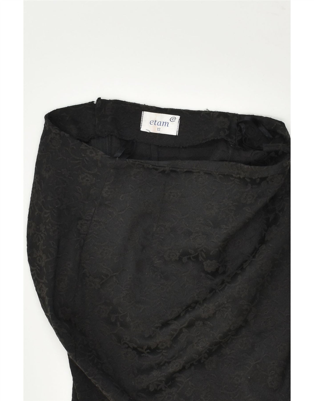 ETAM Womens Pencil Skirt UK 12 Medium W28 Brown Floral Viscose | Vintage Etam | Thrift | Second-Hand Etam | Used Clothing | Messina Hembry 