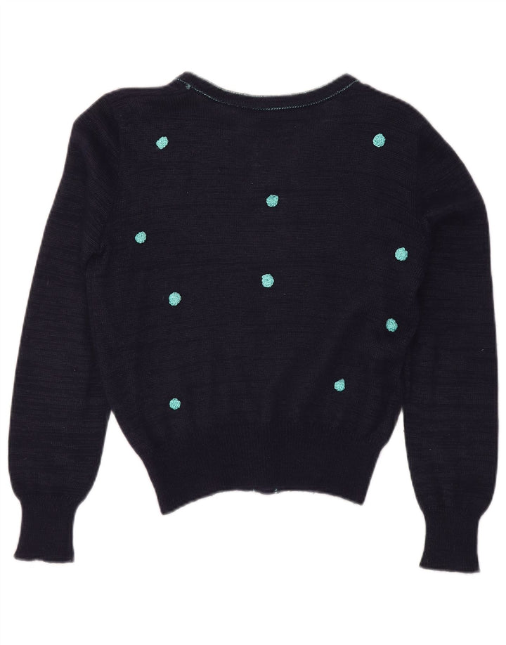 GIUSI SLAVIERO cardigan sweater til kvinder IT 42 Mellem marineblå plettet