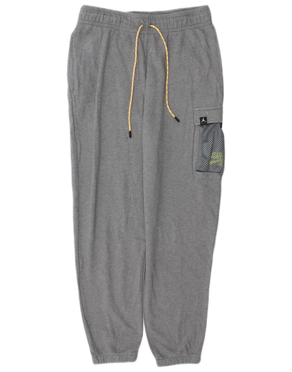 Pantaloni da tuta cargo con grafica Jordan da uomo, pantaloni da jogging, grandi, in cotone grigio