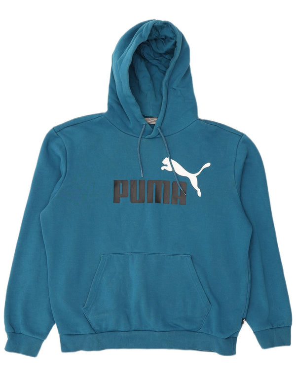 Felpa con cappuccio grafica da uomo Puma in cotone blu medio