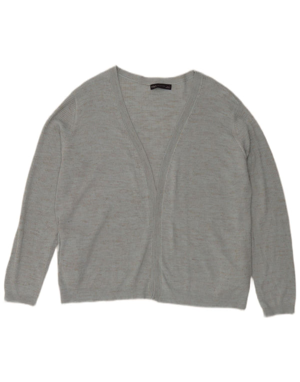 Marks & Spencer Womens Oversized Cardigan Sweater UK 16 Large Blue Flecked