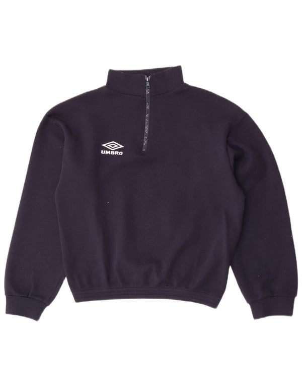 Umbro Mens Crop cipzáras nyakú pulóver pulóver kis sötétkék