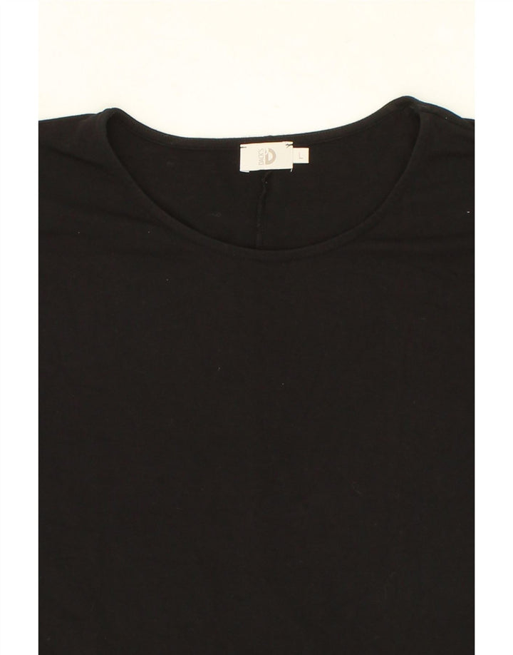 DACK'S Womens Oversized Top 3/4 Sleeve UK 16 Large Black Viscose Vintage Dack's and Second-Hand Dack's from Messina Hembry 