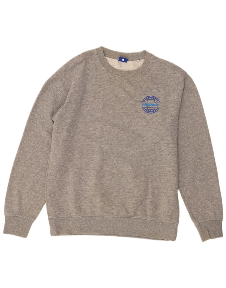 Jack & Jones Mens Sweatshirt Jumper Large Grey Polyester