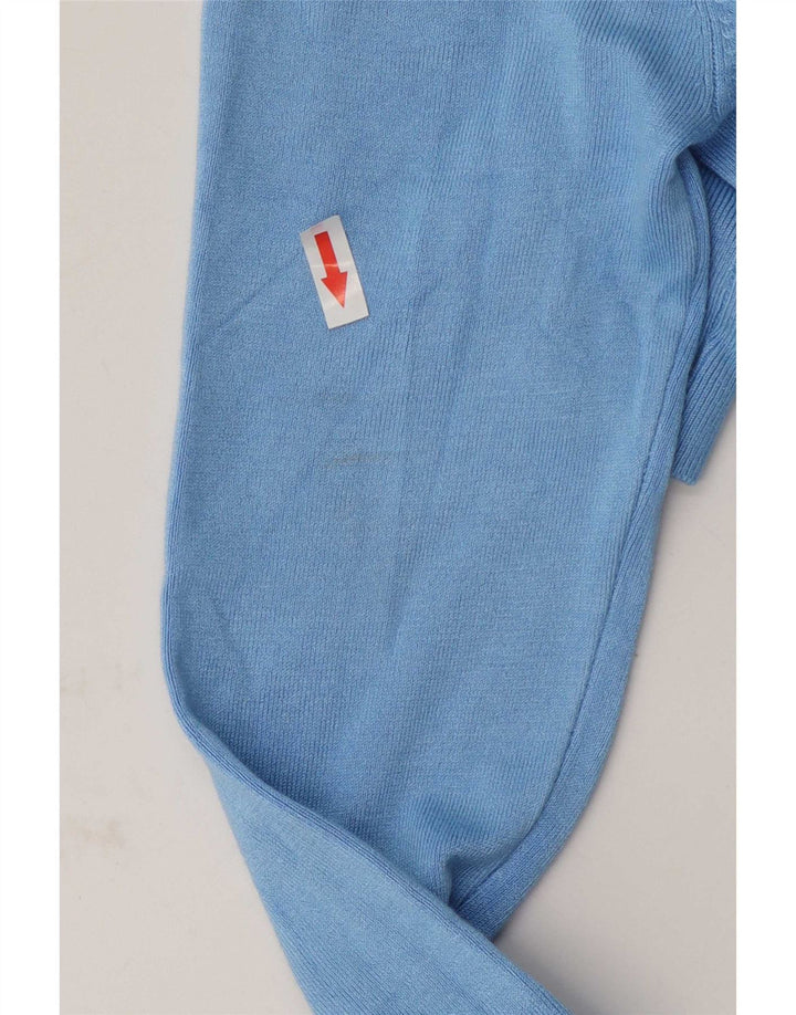 Zara Womens Roll Neck Jumper Sweater UK 12 Medium Blue Viscose
