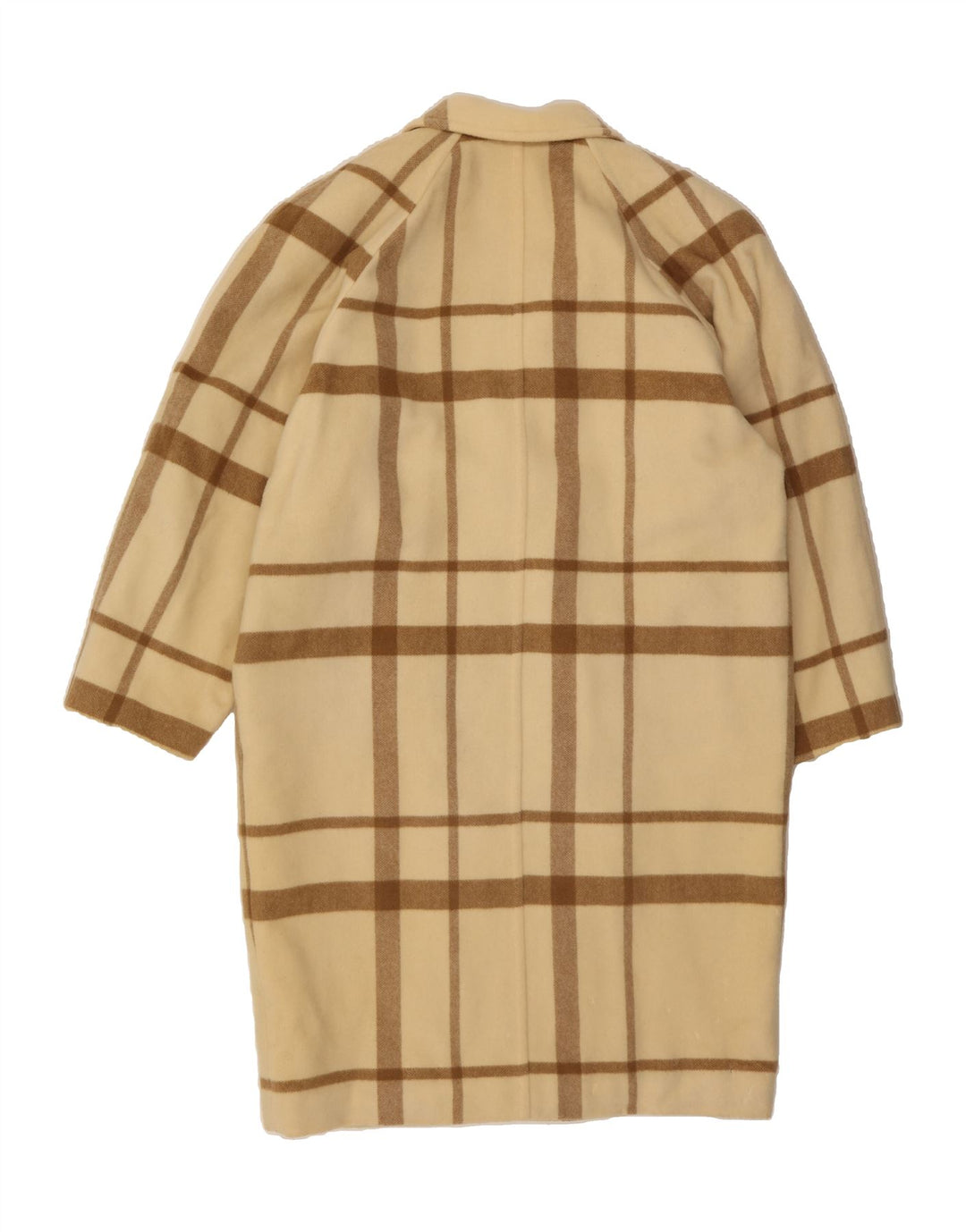 SEGNO Womens Oversized Double Breasted Coat IT 42 Medium Beige Check Vintage Segno and Second-Hand Segno from Messina Hembry 