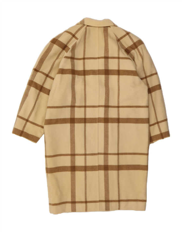 SEGNO Womens Oversized Double Breasted Coat IT 42 Medium Beige Check Vintage Segno and Second-Hand Segno from Messina Hembry 