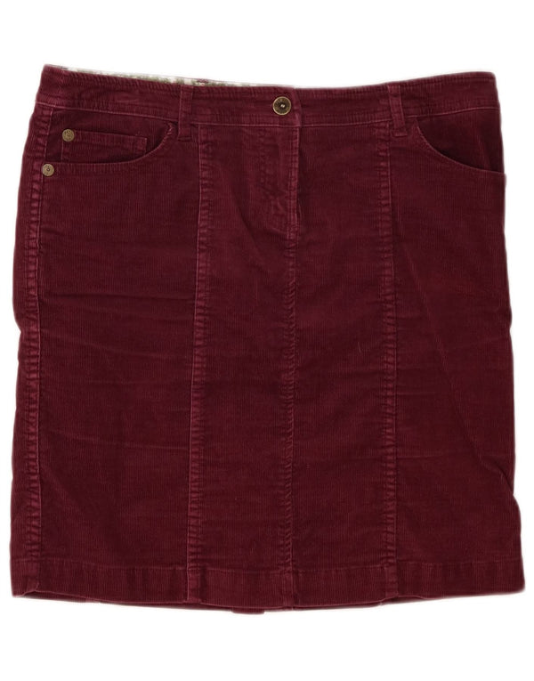 Fat Face Damen Cordrock UK 10 Small W32 Burgund Baumwolle