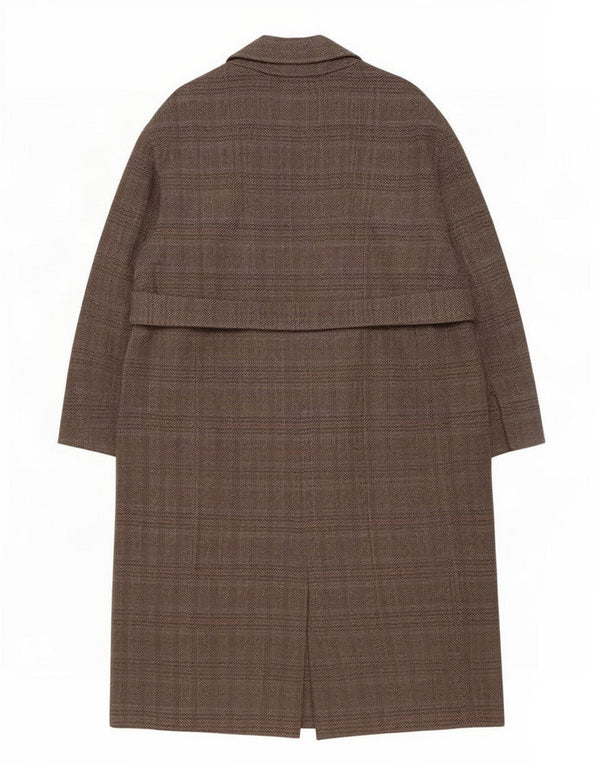 Zara Mujer Abrigo UK 40 Grande Gris Espiga Lana