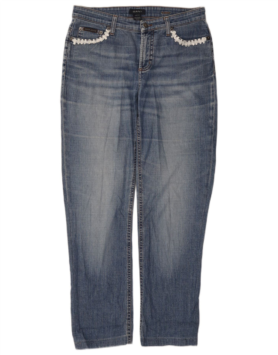 Gant Womens Straight Jeans W30 L28 Blue Cotton