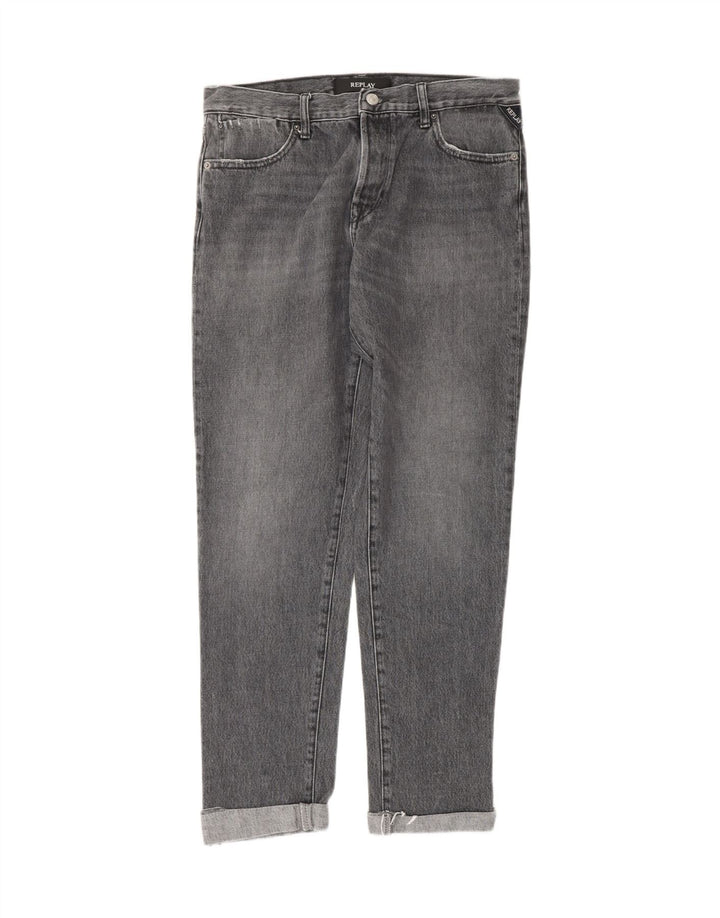 REPLAY Womens Straight Jeans W30 L29 Grey Vintage Replay and Second-Hand Replay from Messina Hembry 