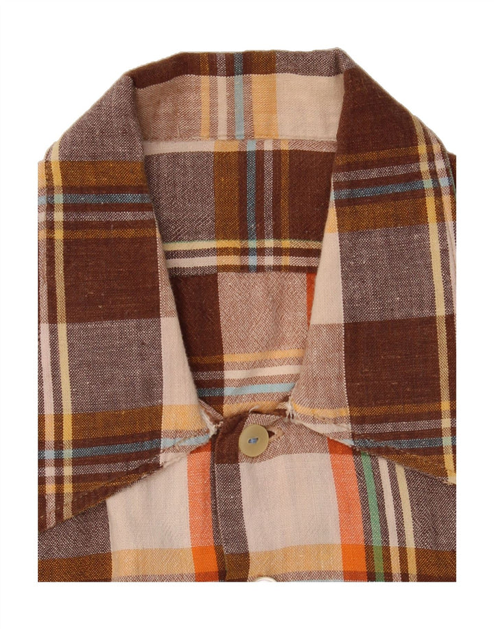VINTAGE Mens Flannel Shirt Medium Brown Check Vintage Vintage and Second-Hand Vintage from Messina Hembry 