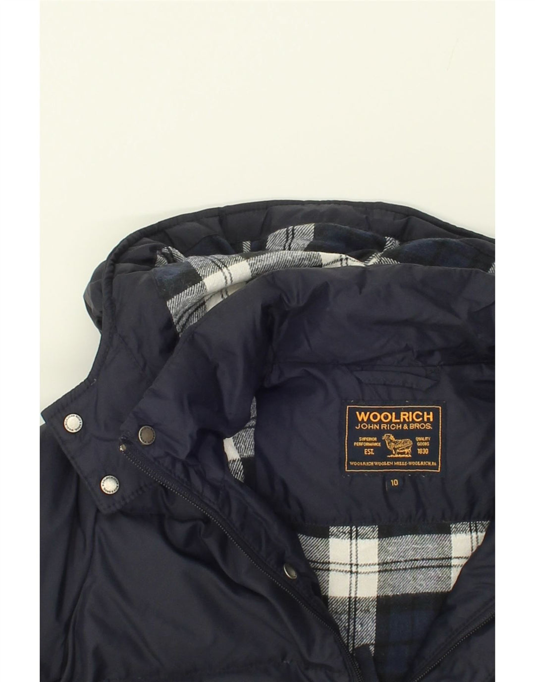 WOOLRICH Boys Hooded Padded Jacket 9-10 Years Navy Blue Nylon Vintage Woolrich and Second-Hand Woolrich from Messina Hembry 