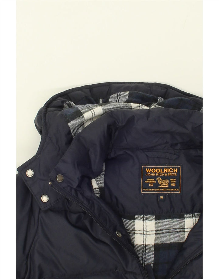 WOOLRICH Boys Hooded Padded Jacket 9-10 Years Navy Blue Nylon Vintage Woolrich and Second-Hand Woolrich from Messina Hembry 