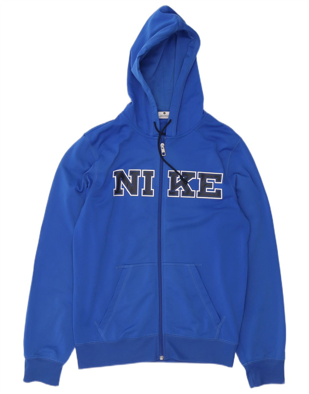 Felpa con cappuccio e zip grafica Nike da uomo piccola in poliestere blu
