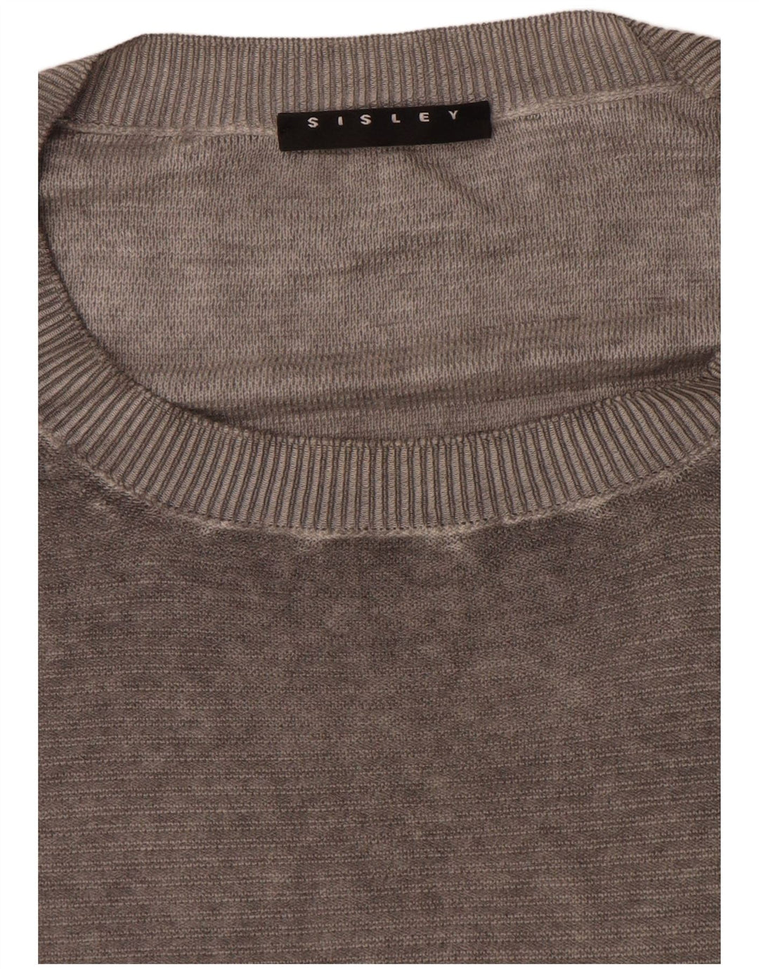 Sisley Mens Crew Neck Jumper Sweater Large Grey