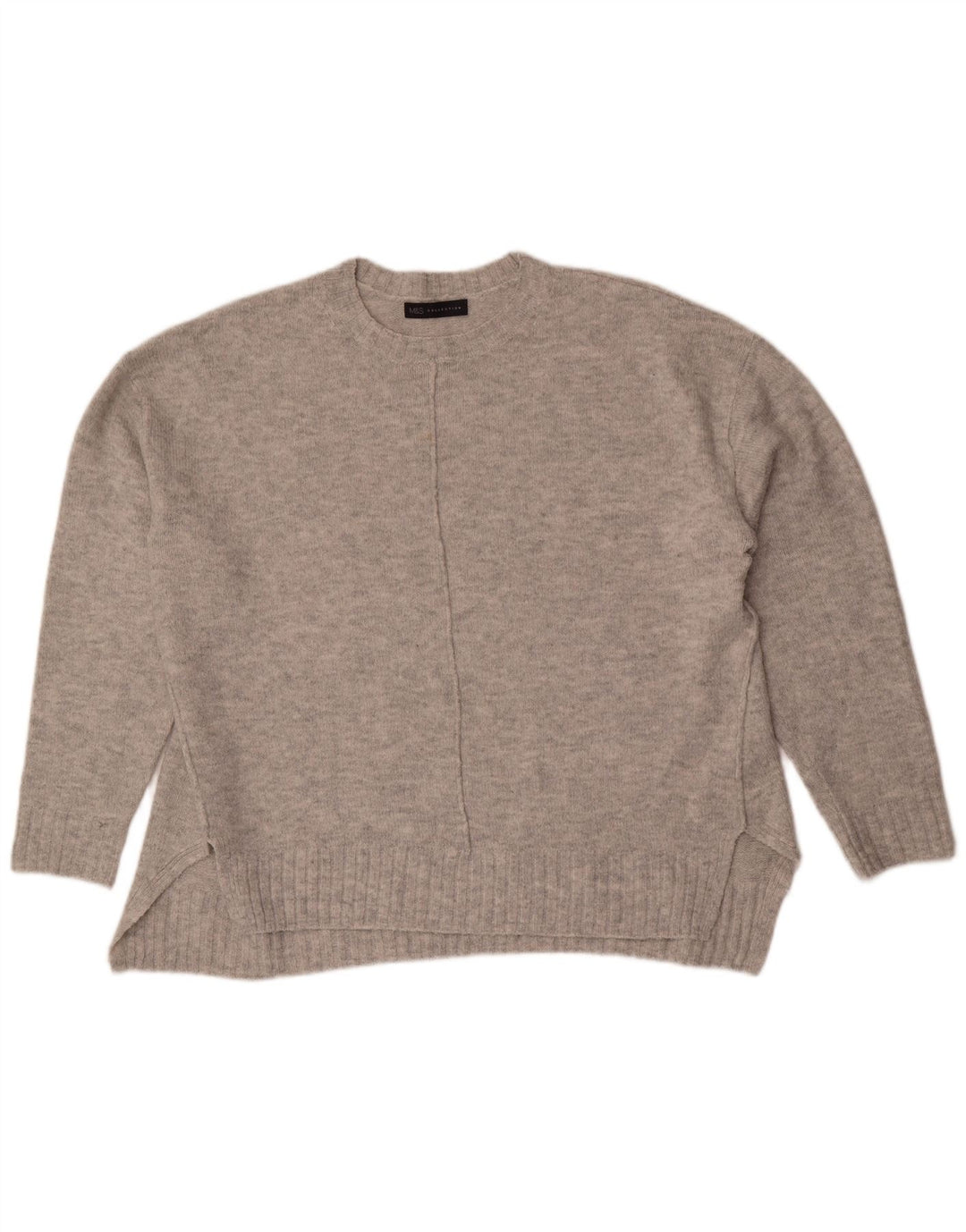 Marks & Spencer dame sweater med rund hals i overstørrelse UK 16 stor grå