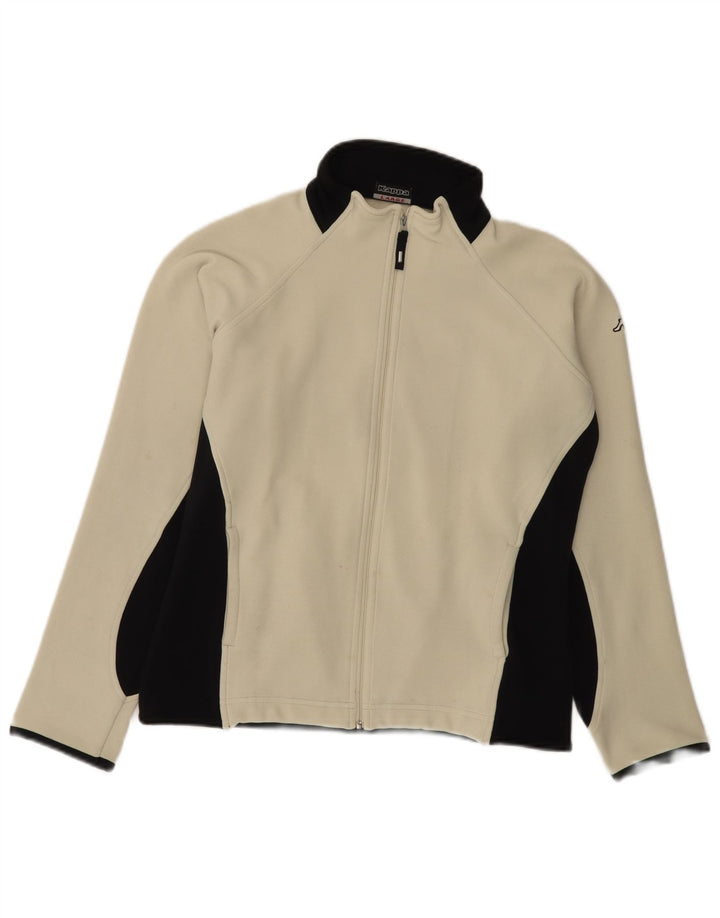 Kappa Veste de survêtement pour femme UK 16 Large Blanc Colorblock Polyester