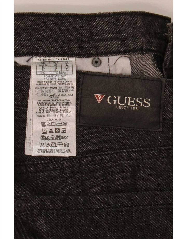 Guess Mens Straight Jeans W33 L30 Grey Cotton