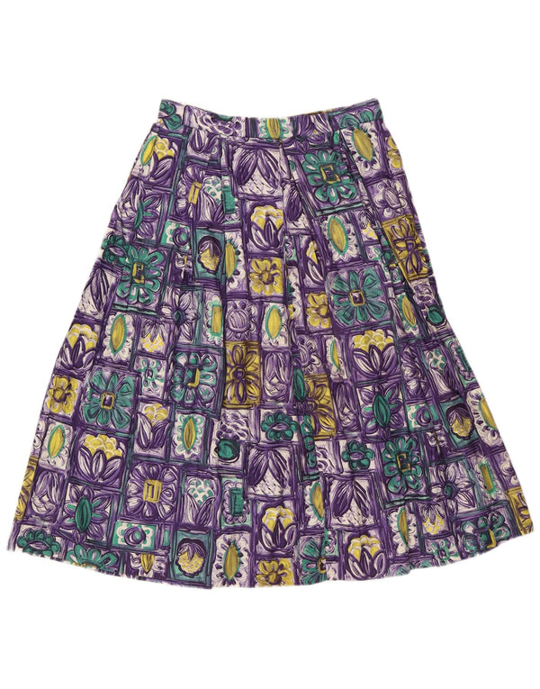 Vintage A-Line nederdel til kvinder W26 Small Purple Floral