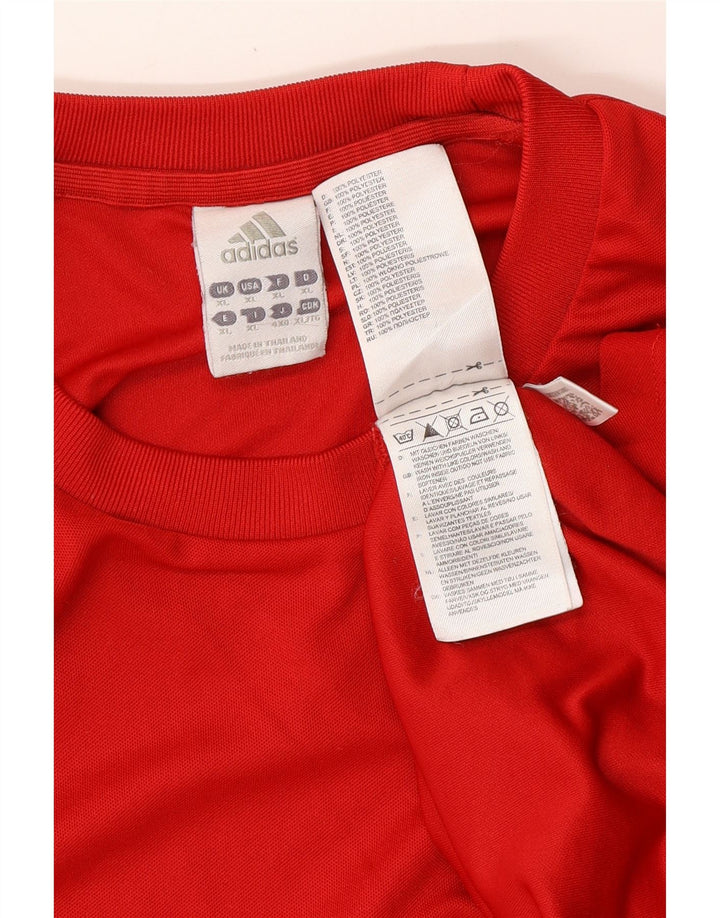 ADIDAS Mens Climalite Graphic T-Shirt Top XL Red Polyester
