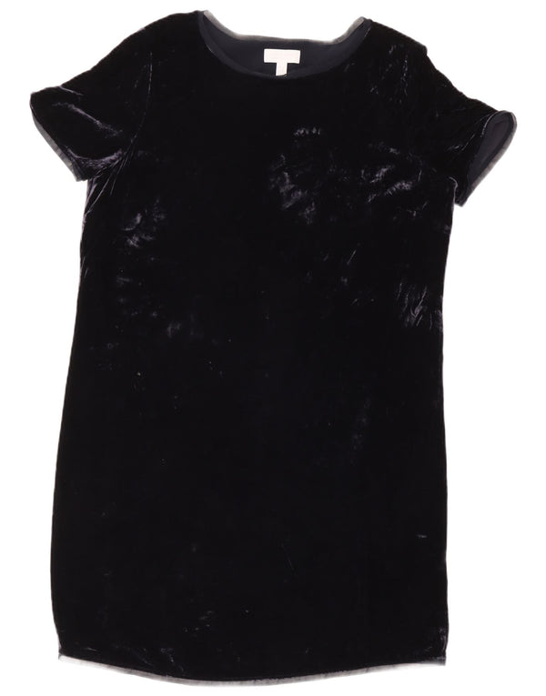 Abito a trapezio in velluto con etichetta da donna The White Company UK 14 grande blu navy