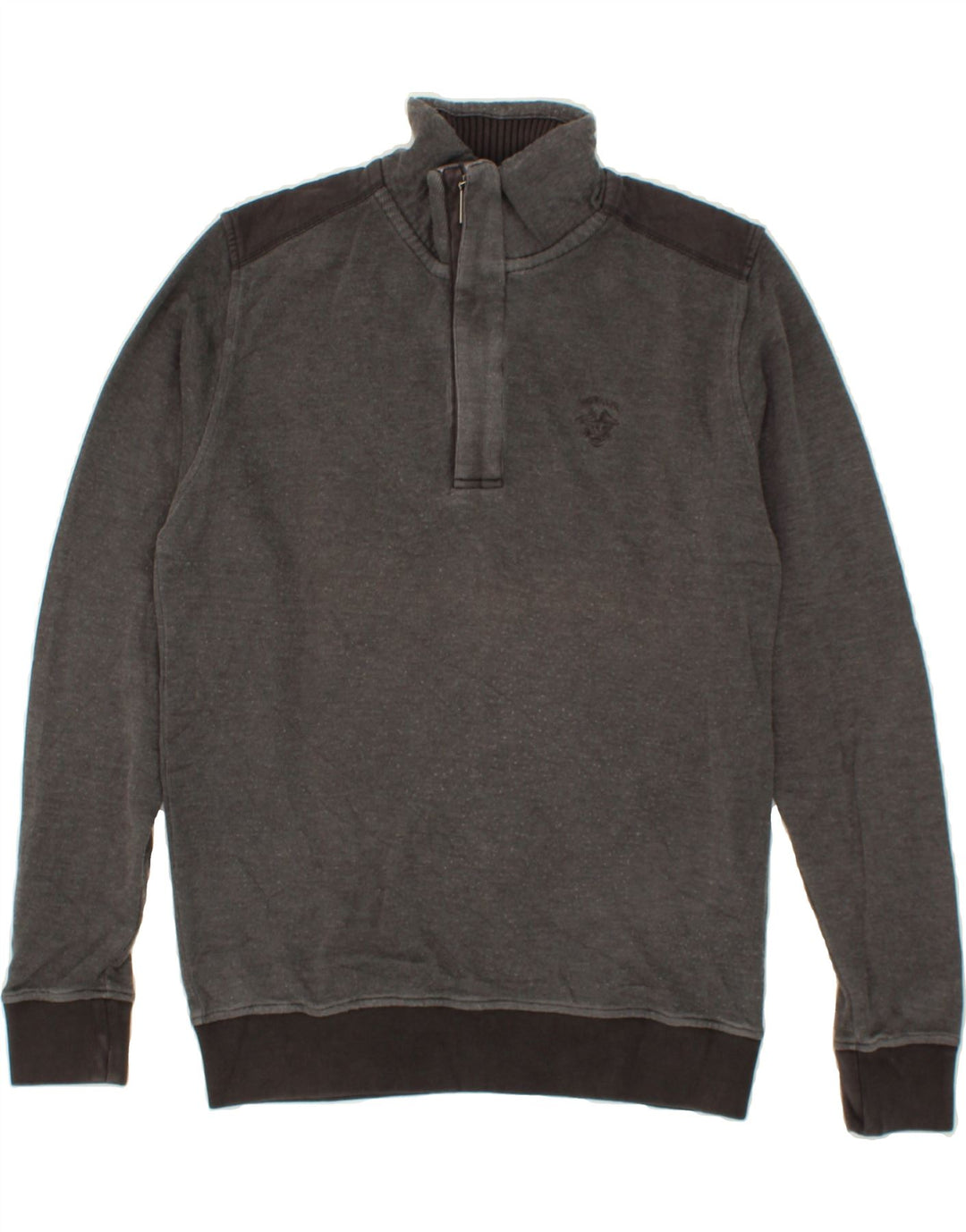 NAVIGARE Mens Zip Neck Sweatshirt Jumper Medium Grey Cotton Vintage Navigare and Second-Hand Navigare from Messina Hembry 