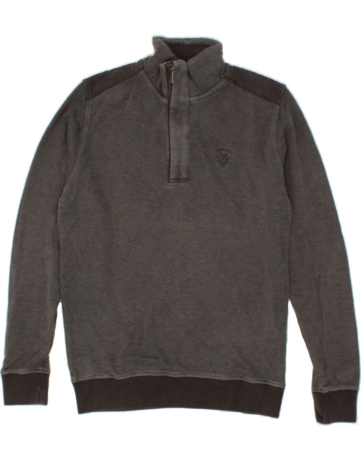NAVIGARE Mens Zip Neck Sweatshirt Jumper Medium Grey Cotton Vintage Navigare and Second-Hand Navigare from Messina Hembry 