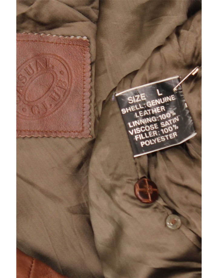 Giacca in pelle vintage da uomo UK 40 grande marrone