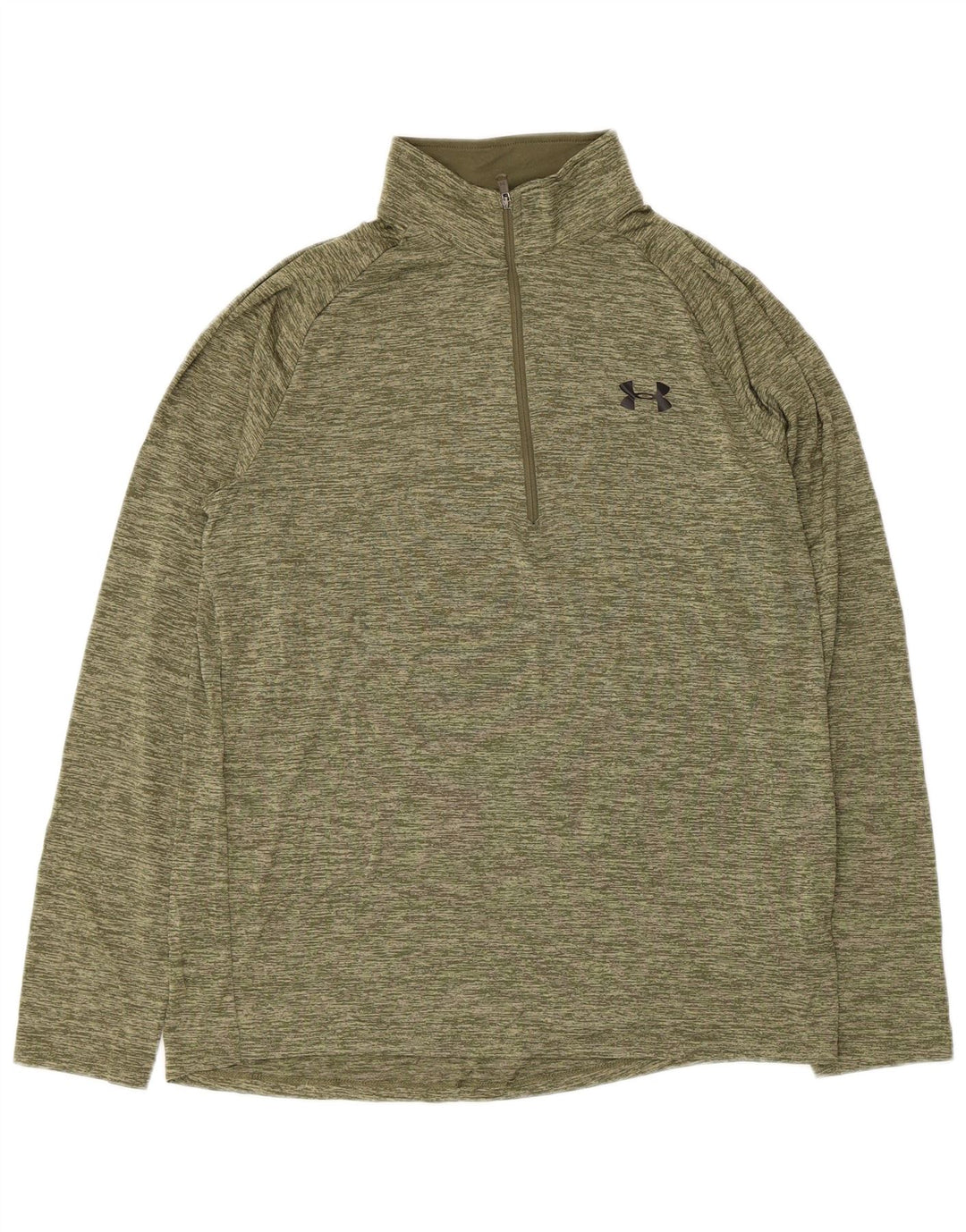 Under Armour - Top da tuta pullover con zip e collo da uomo, medio, kaki chiazzato