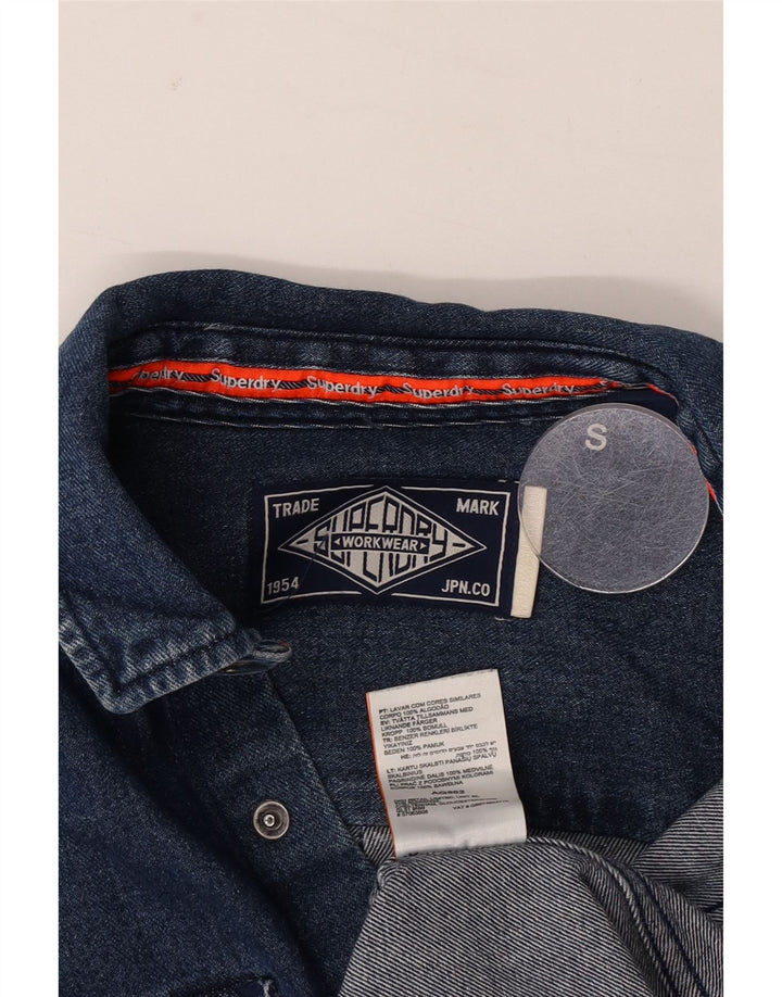 Camicia di jeans da uomo Superdry piccola in cotone blu