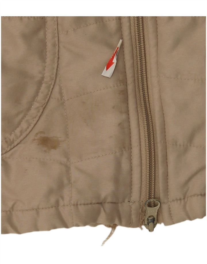 Veste Bomber Femme Vintage EU 36 Petit Polyester Beige