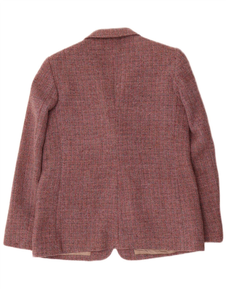Orvis Dame Harris Tweed Blazer Jacket UK 12 Medium Red Herringbone