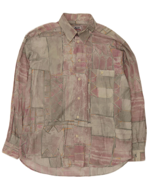 Leader Mens Shirt Large Multicoloured Patchwork Viscose